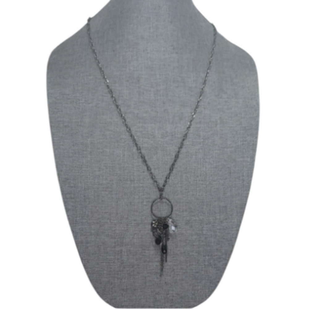 Elegant Silver Pendant Charms Necklace